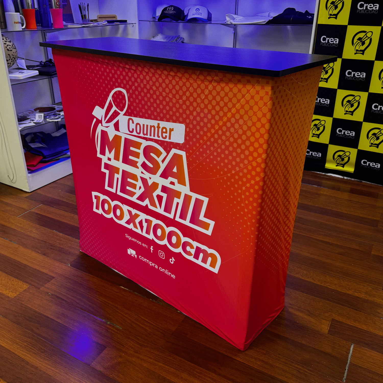 Stand Publicitario Mesa Counter Textil 100x100