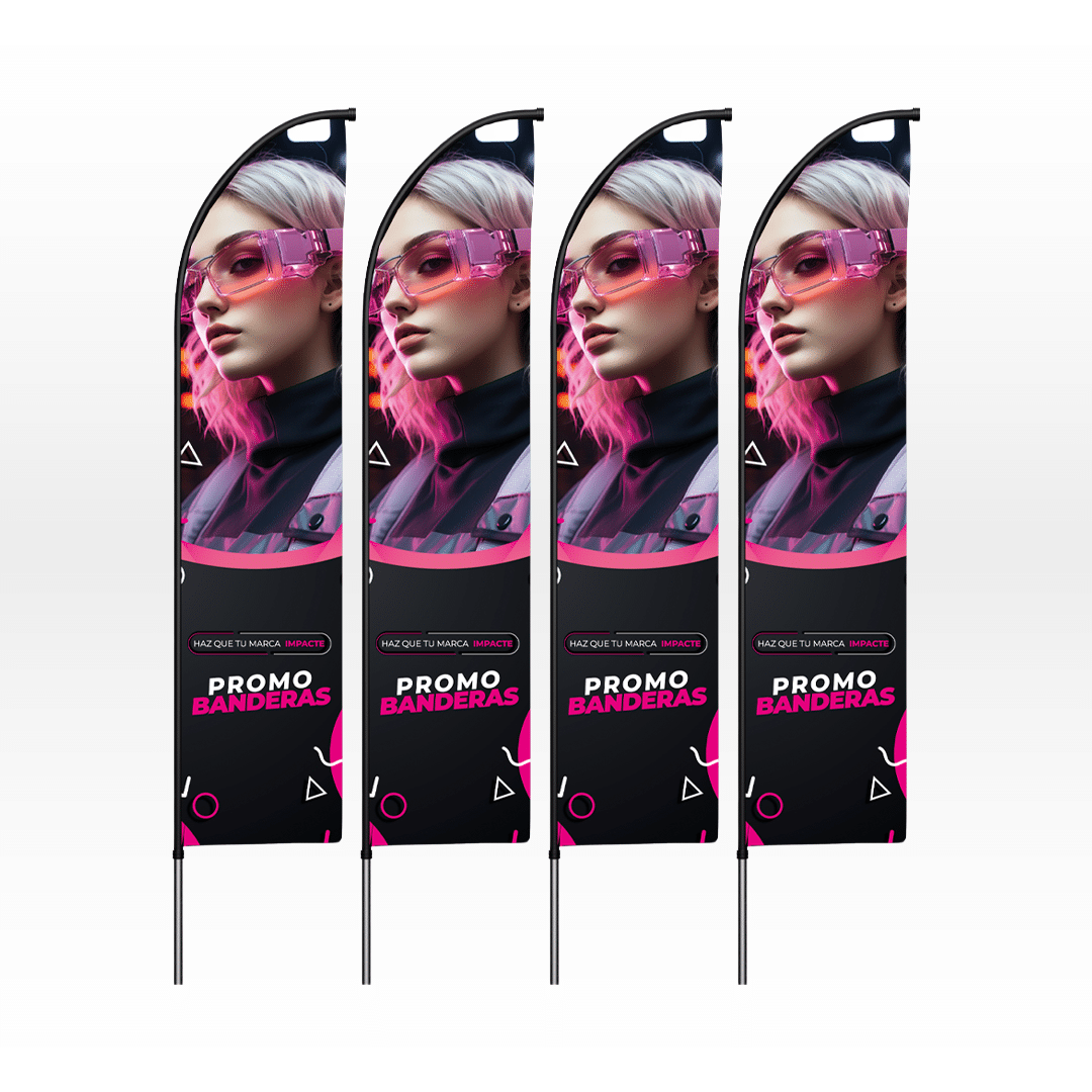 Banderas Vela Publicitarias Kit 4 Unidades