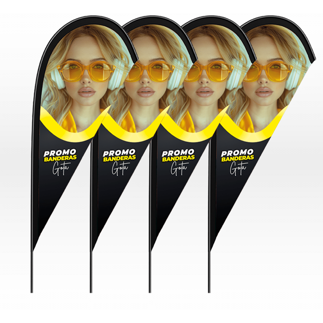 Banderas Gota Publicitarias Kit 4 Unidades