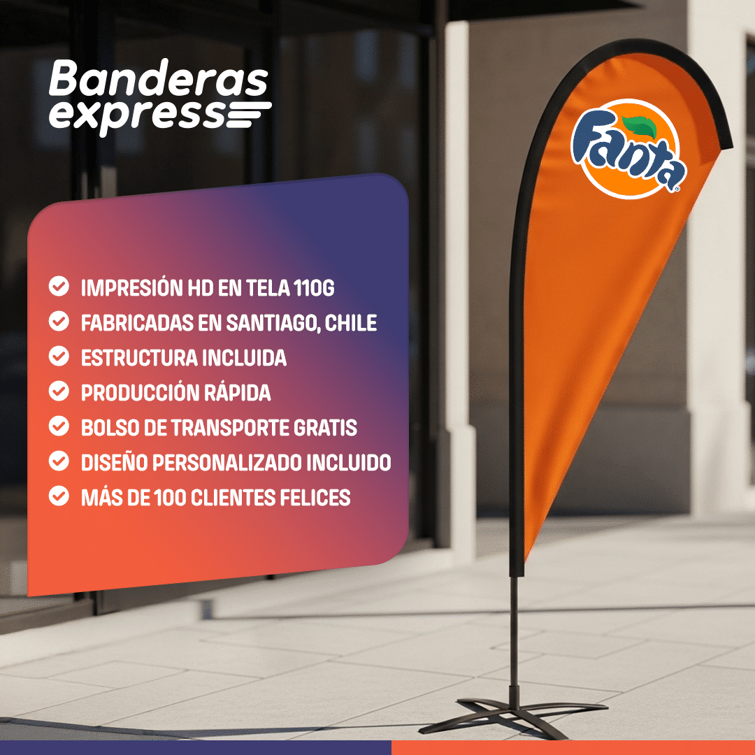 Banderas Gota Publicitarias Kit 4 Unidades