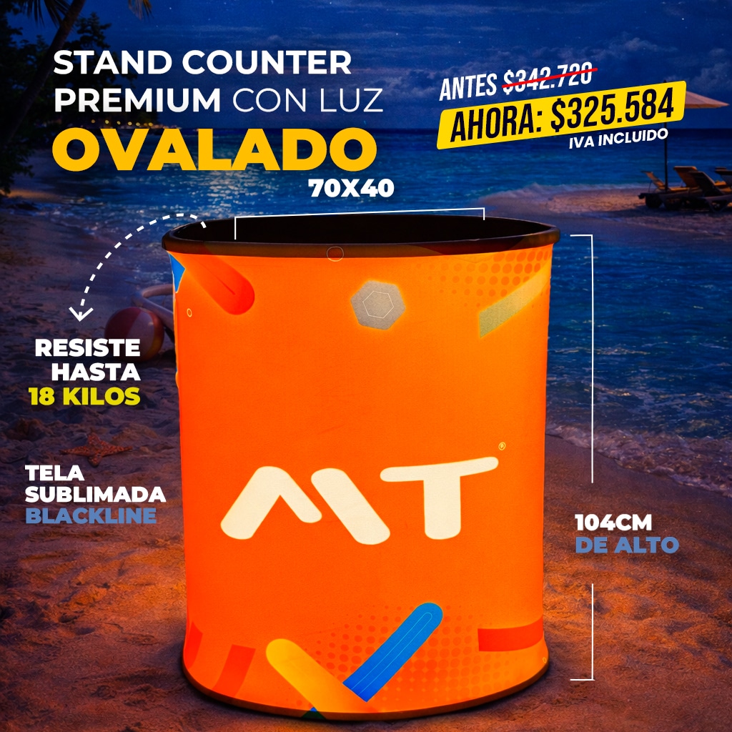 Stand Counter Luminoso Ovalado