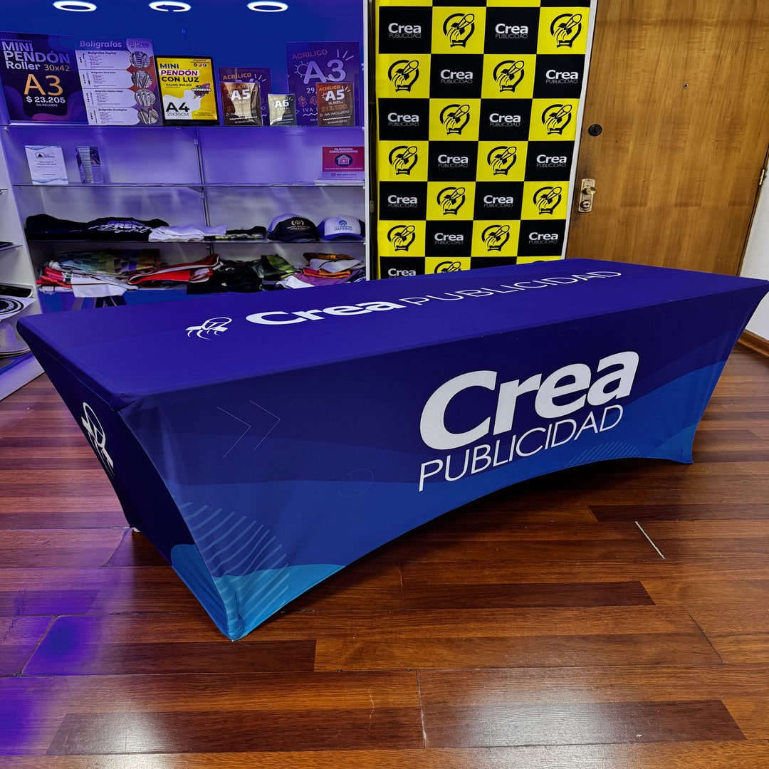 Punto de Venta - Mesa Plegable con Mantel Encajonado